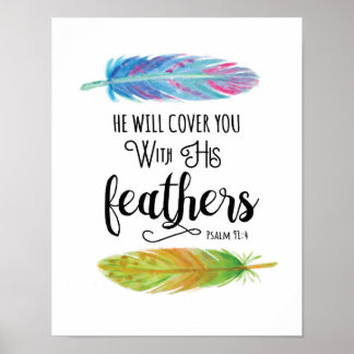 Poster He Will Cover You Art Print