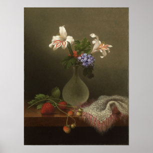 Poster Heade - A Vase Of Corn Lilies And Heliotrope