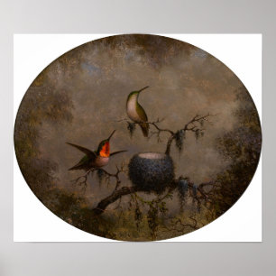 Poster Heade - Colibris Et Leur Nid 1863