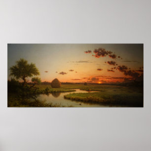 Poster Heade - Coucher De Soleil Sur Les Marais 1867