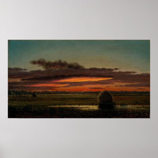 Poster Heade - Coucher De Soleil Sur Les Marais 1890 (Devant)
