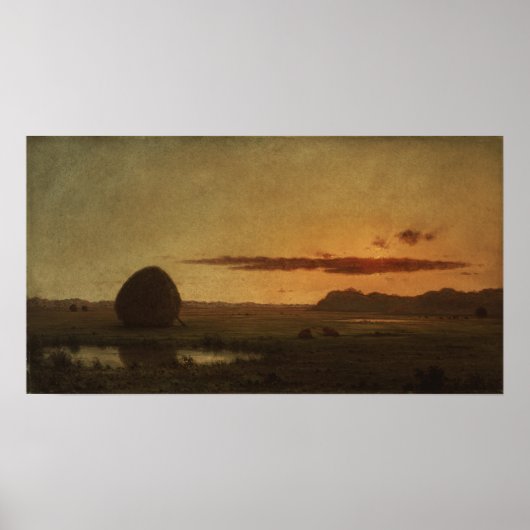 Poster Heade - Coucher de soleil sur les prairies de Newb (Devant)