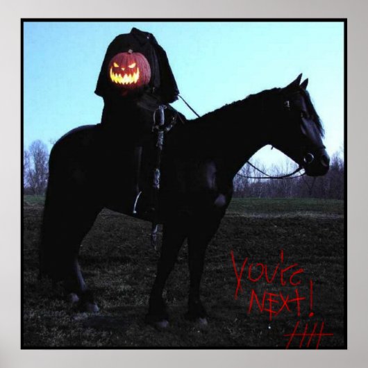 Poster HeadlessHorseman w/BloodyAutograph (Devant)