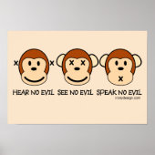 Poster Hear No Evil Monkeys (Devant)