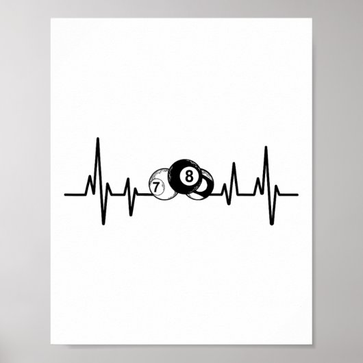 Poster Hearbeat Pool Billard Lecteur Billard Cue (Devant)