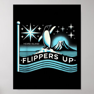 Poster Heard Island Flippers Up Penguin Funny