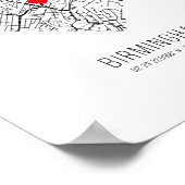 Poster Heart Birmingham City Map (Royaume-Uni) (Coin)