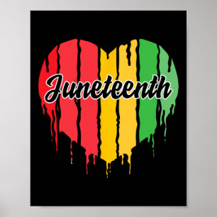 Poster Heart Black History Afro American African Freedom