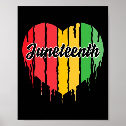 Poster Heart Black History Afro American African Freedom (Devant)