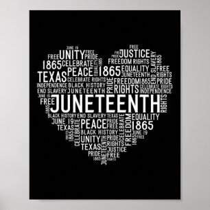 Poster Heart Black History Afro American African Freedom