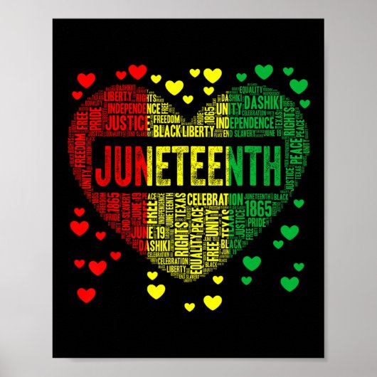 Poster Heart Black History Afro American African Freedom (Devant)