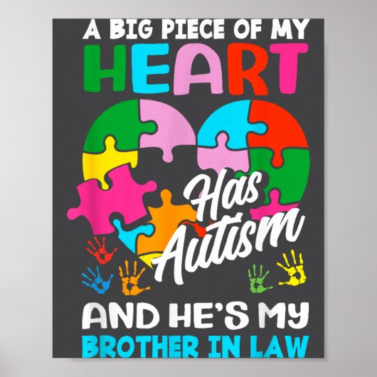 Poster Heart Brother-in-law Autism Awareness Puzzle Ece R (Devant)