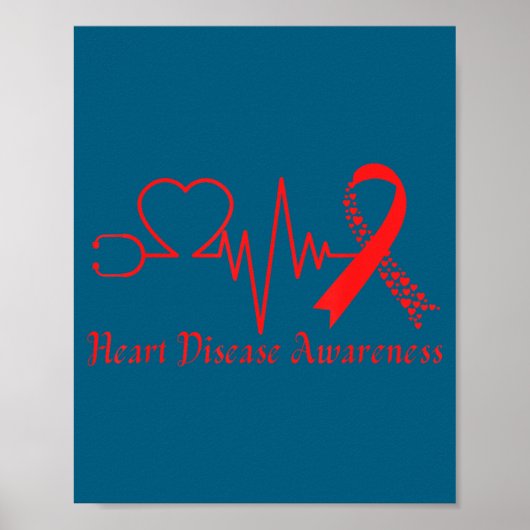 Poster Heart Disease Awareness Go Red In February Health  (Devant)