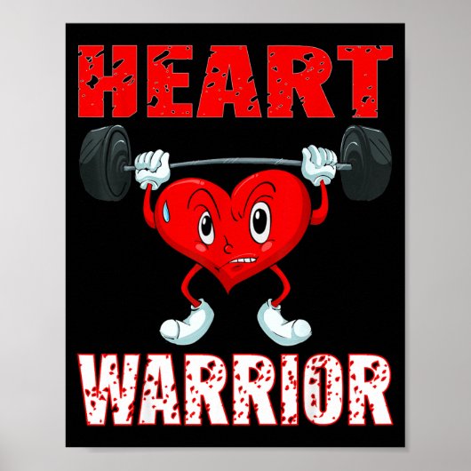 Poster Heart Disease Awareness Heart Warrior Wear Red Hea (Devant)