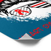 Poster Heart Disease Awareness Red Ribbon Heart Messy Bun (Coin)