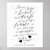 Poster Heart Drame in Frame Guest Book Mariage Sign (Devant)