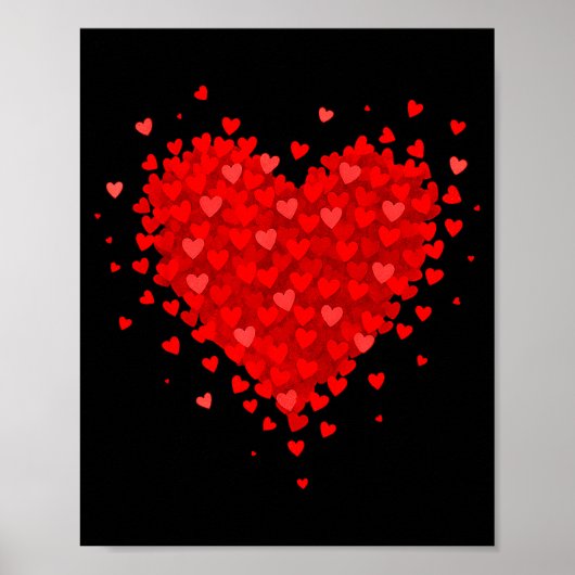 Poster Heart Made Of Hearts Valentines Day Womens Teens G (Devant)