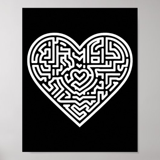Poster Heart Maze Valentine's (Devant)