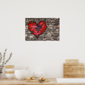 Poster Heart on the wall (Cuisine)