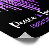 Poster Heart Peace Love Cure Fibromyalgie Sensibilisation (Coin)