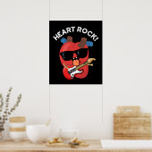 Poster Heart Rock Funny Music Pun Dark BG (Cuisine)