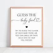 Poster Heart Script Guess the Baby Food Shower Game
