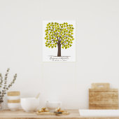 Poster Heart Tree - 100 Signature Guest Book Alternative (Cuisine)
