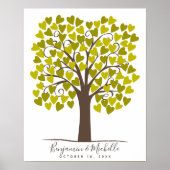 Poster Heart Tree - 100 Signature Guest Book Alternative (Devant)