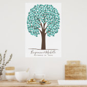 Poster Heart Tree - 200 Signature Guest Book Alternative (Cuisine)