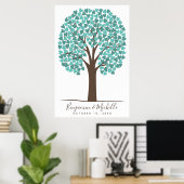 Poster Heart Tree - 200 Signature Guest Book Alternative (Bureau à domicile)