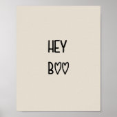 Poster Heart Typography Hey Boo (Devant)