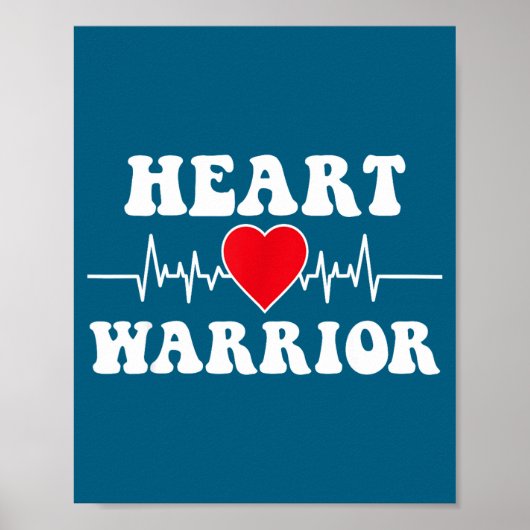 Poster Heart Warrior Heart Disease Awareness Month Red He (Devant)
