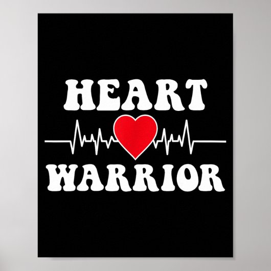 Poster Heart Warrior Heart Disease Awareness Month Red He (Devant)