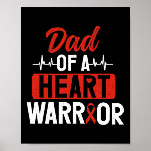 Poster Heart Warrior Papa Chd Maladie cardiaque congénita