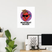 Poster Heartbeat Boxer Funny Music Heart Pun (Bureau à domicile)