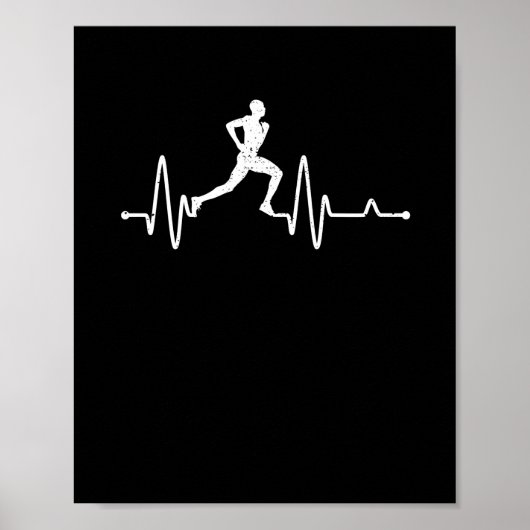 Poster Heartbeat course pouls runner drôle piste et fie (Devant)