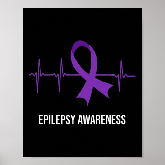 Poster Heartbeat Ecg Design Epilepsy Awareness  (Devant)