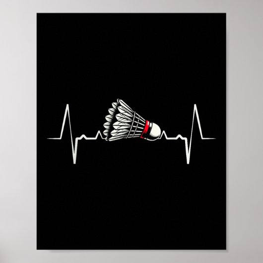 Poster Heartbeat Ecg Shuttle Badminton Player Shuttle (Devant)