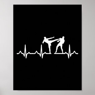 Poster Heartbeat Kickboxing Shirt Kick Boxing Karate Tee