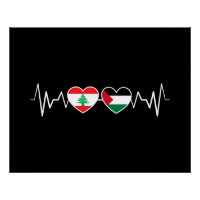Heartbeat Lebanon Palestine Unity drapeaux.