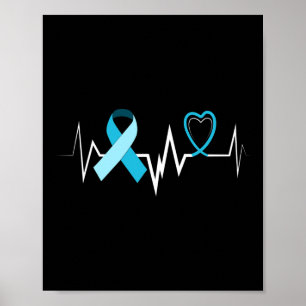 Poster Heartbeat Light Blue Ribbon Hydrocéphalie Lauréats