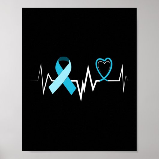 Poster Heartbeat Light Blue Ribbon Hydrocéphalie Lauréats (Devant)