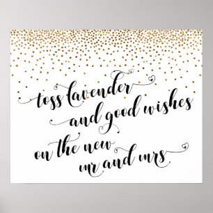 Poster Hearts Lavender, Bons voeux Nouveau M & Mme Sign