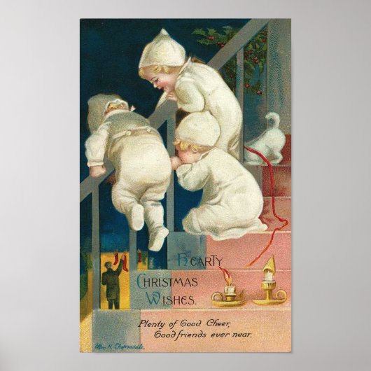 Poster Hearty Christmas Wishes Kid's Peeking Card (Devant)