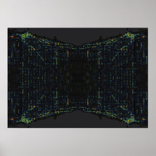 Poster Heatmap foncé de réflexion de Chicago