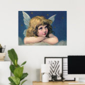 Poster Heavenly angel daydreaming on a cloud in the sky (Bureau à domicile)