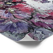 Poster Heavenly Hollyhocks aquarelle peinture (Coin)