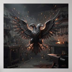 Poster Heavy Metal Texture Blacksmith Eagle Relic Murale