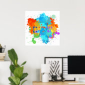 Poster Hébreu "Shalom" avec Arrière - plan de Peinture (Bureau à domicile)