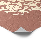 Poster Hébreu Shema Cream Damask Dusty Pink Canvas Imprim (Coin)